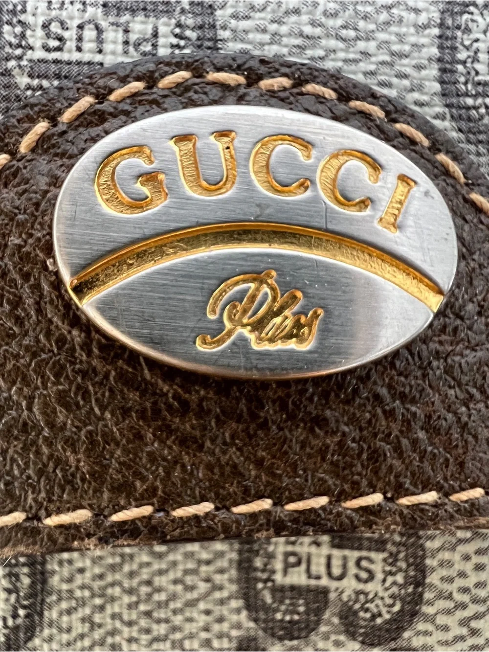 Gucci Beige and Brown Monogram Crossbody Messenger Bag